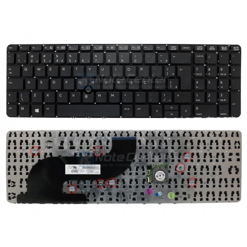 Teclado HP Probook 650 G1 655 G1 preto BR sem moldura